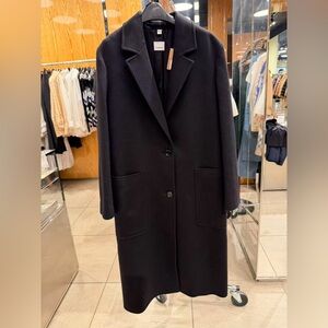 Burberry wool coat with check print US8